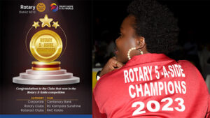 Read more about the article Rotary Club Kampala Sunshine wins the 5 aside competition